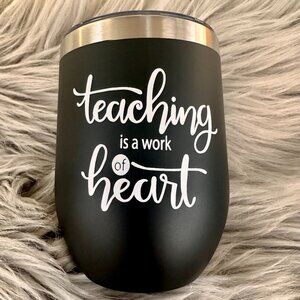 "Teaching is a Work of Heart" Tumblers (4 Pieces) W/Gift Boxes